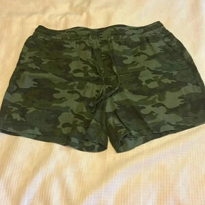 Old Navy LINEN drawstring Shorts Camo LARGE